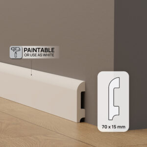 SERA Bullnose Polymer Skirting White 2.7m  (70mm,90mm)