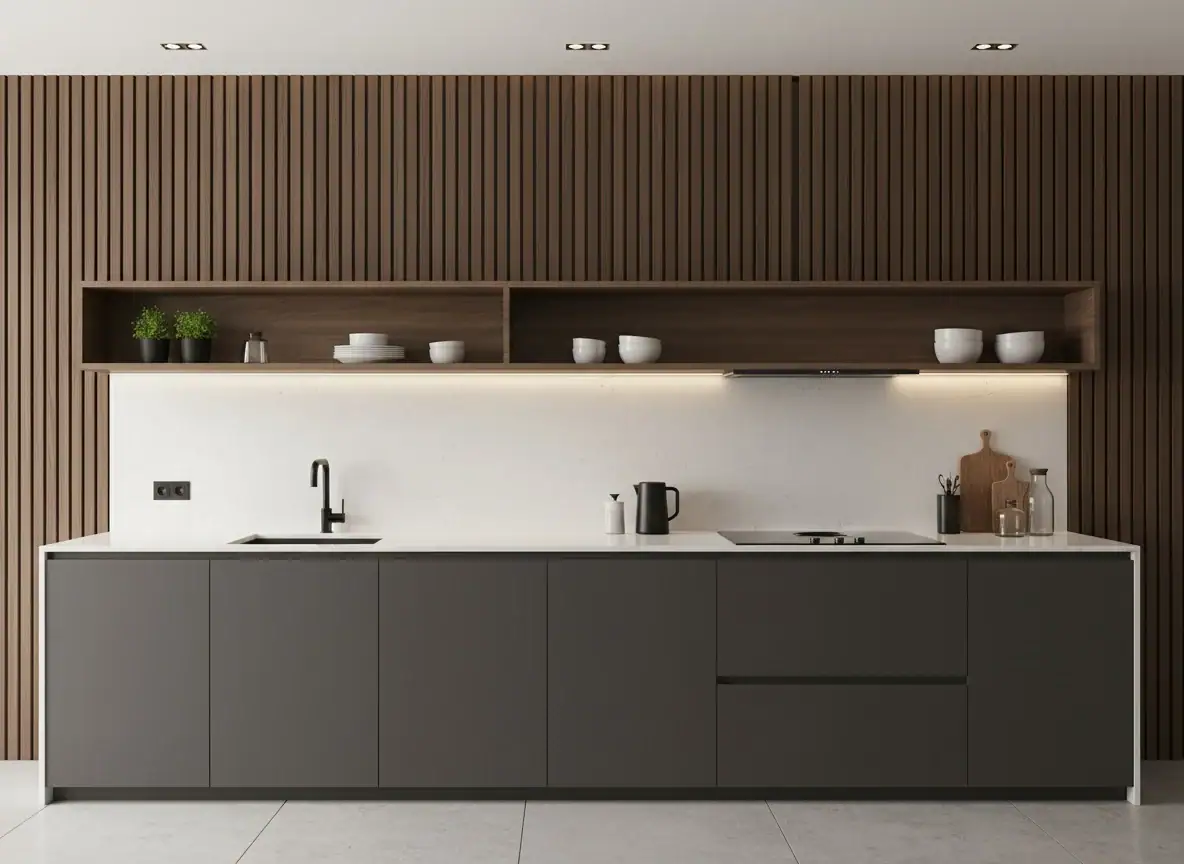 Warm Walnut Acoustic Wall Cladding - 2.9m x 280mm x 21mm - Image 2