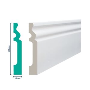 3005 - Decoline Polymer Skirting Paintable White 2.7m x 100mm
