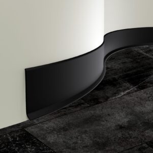 DURA-BEND Flexible PVC Skirting / Kick plate 100mm - 50m Roll Matt Black