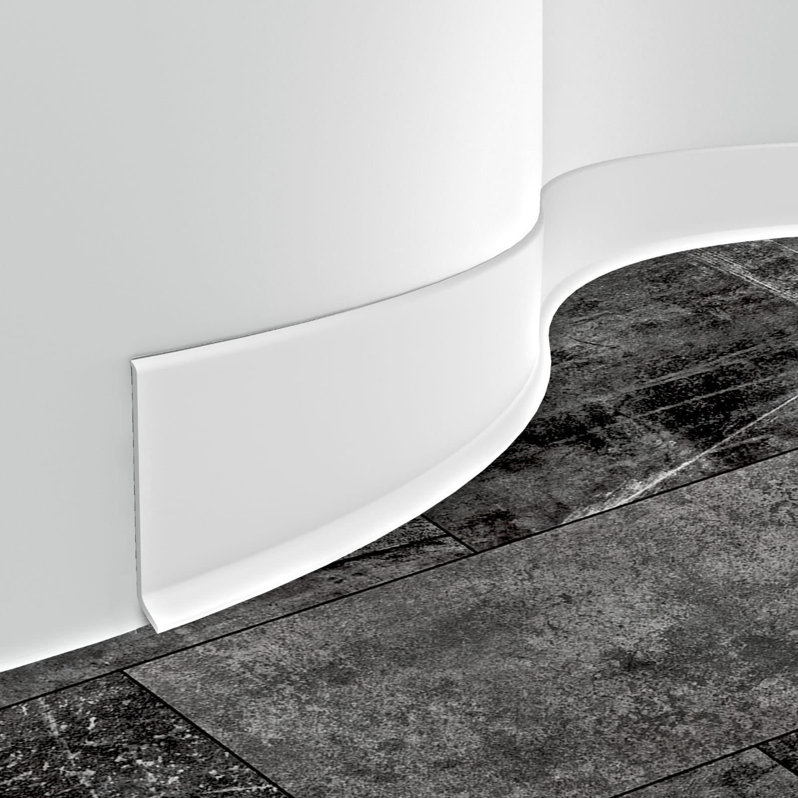 DURA-BEND Flexible PVC Skirting / Kick plate 100mm - 50m Roll White